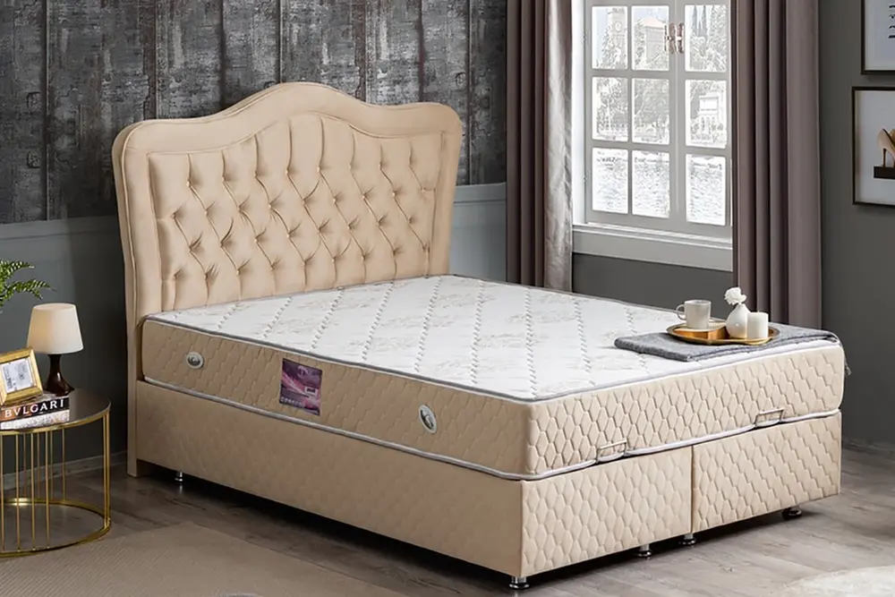 Camelli New Baza Başlık Ve Yatak Seti, Bej, 90X200