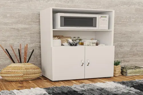 Mikrodalga Mini Fırın Dolabı, 2 Kapaklı, Beyaz