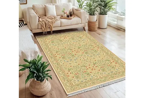 Flora Vintage Dokuma Taban Halı, 419 Yng, 60X120 Cm