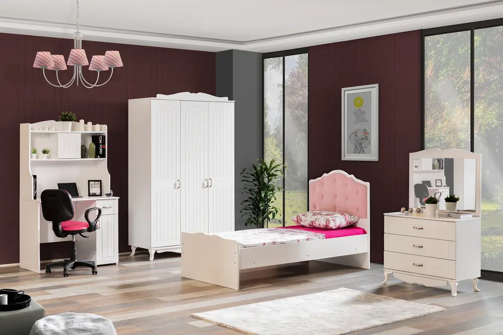 Su Genç Odası Takımı, Beyaz, 3 Kapaklı
