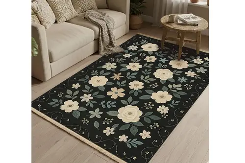 Vintage Çiçek Tarlası Dokuma Taban Halı, 376 Yng, 60X120 Cm