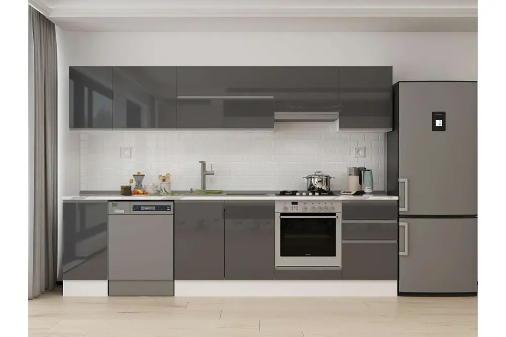 Alvinka 300X210 Cm Mutfak Dolabı, M E90S40S50 1 Antrasit Suntalam