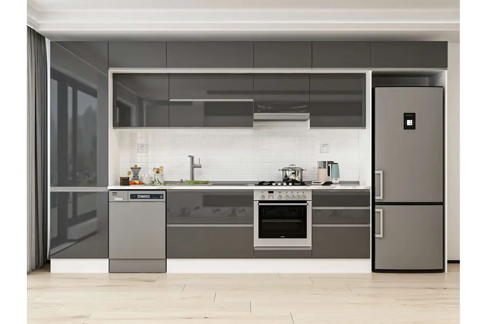 Alvinka 410X240 Cm Mutfak Dolabı, Mbb E90B60S60 1 Antrasit Suntalam