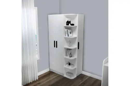 Luses Genç Odası Gardırobu, Beyaz, 3 Kapaklı