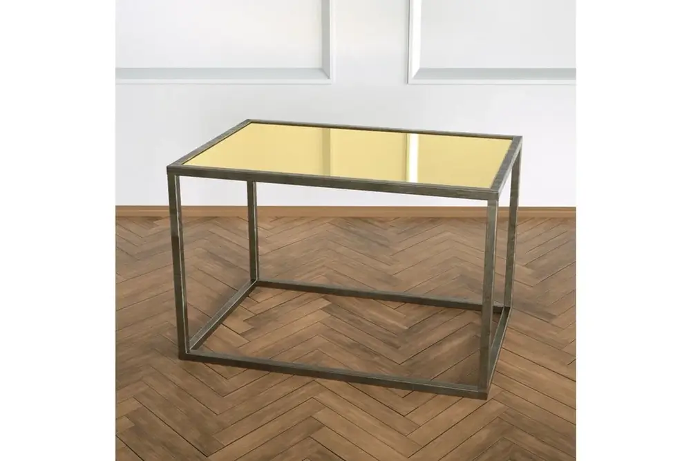 Potrica Yan Sehpa Eskitme Pirinç Ayak Ayna Tabla