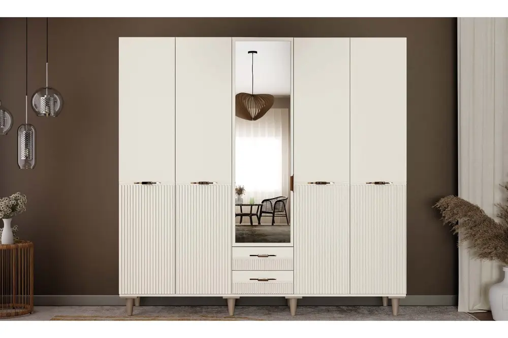 Alina %100 Mdf Gardırop, Aytaşı, 5 Kapaklı