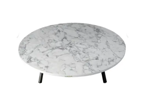 Alesta Beyaz Desenli Katlanabilir Yer Sofrası, 60 Cm Çap, 21 Cm Yükseklik