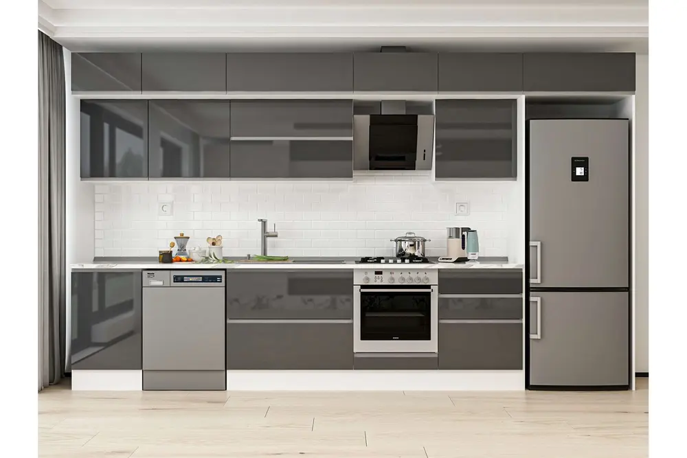 Alvinka 390X240 Cm Mutfak Dolabı, Mb E80S50S60 2 Antrasit Suntalam