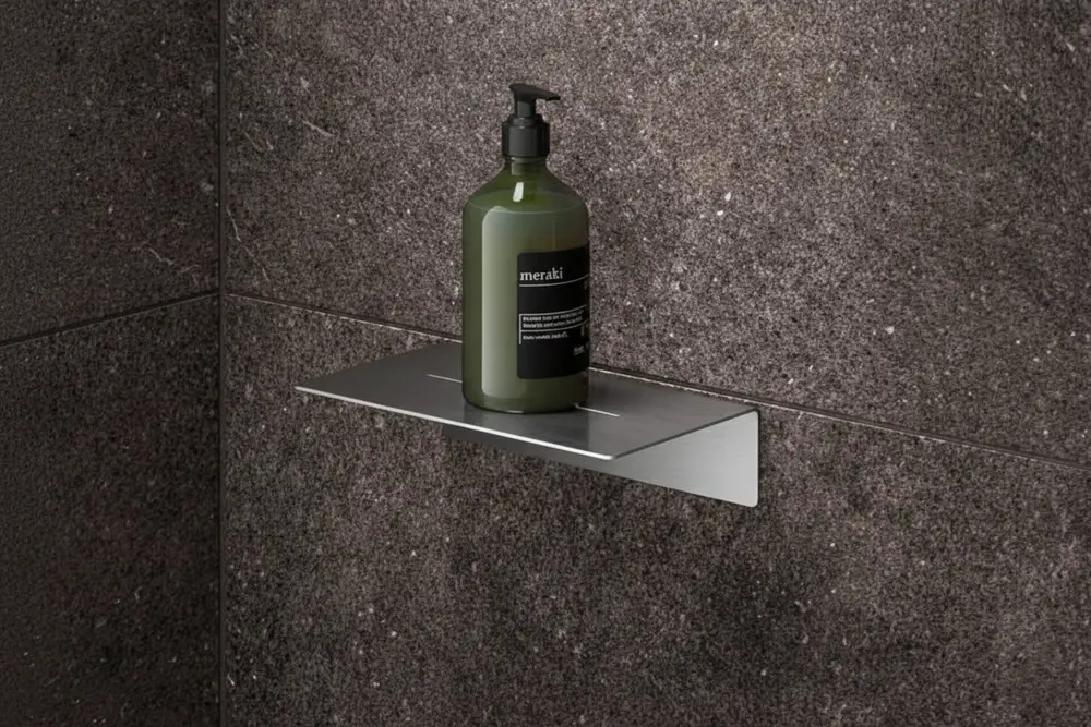 Paslanmaz Çelik Modern Duş Rafı, Gümüş Gri, 301510 Cm
