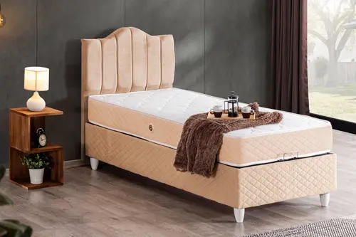 Trend Baza Başlık Ve Letto Yatak Seti, Bej, 90X190