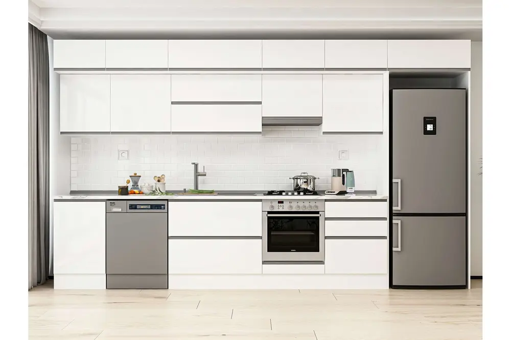 Alvinka 390X240 Cm Mutfak Dolabı, Mb E80S50S60 1 Beyaz Suntalam