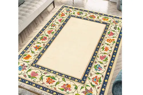 Renkli Çiçek Desenli Dekoratif Dokuma Taban Halı, 334 Yng, 60X120 Cm
