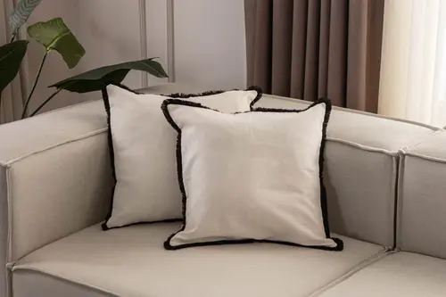 Tassel Kenar Püskül Detaylı Kırlent Kılıfı, İkili