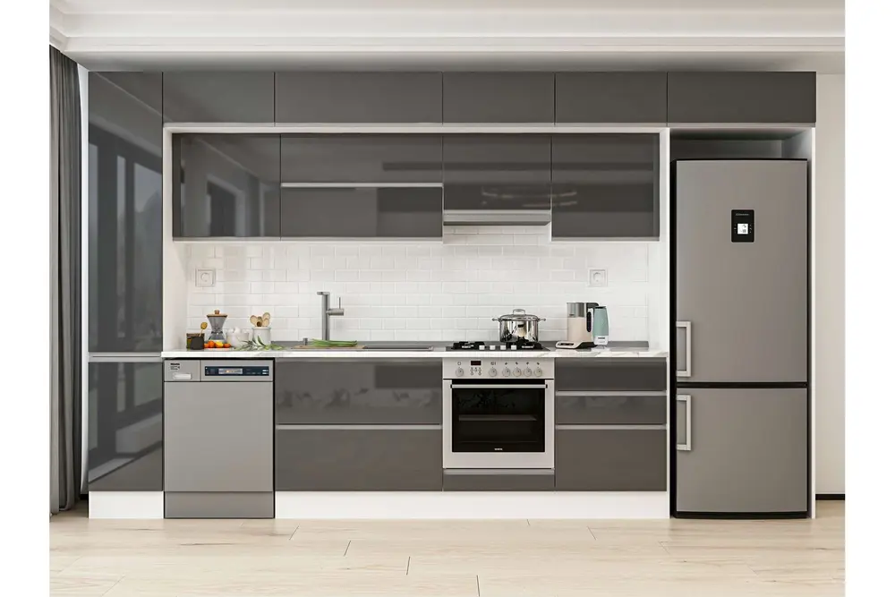 Alvinka 380X240 Cm Mutfak Dolabı, Mbb E80B40S60 1 Antrasit Suntalam