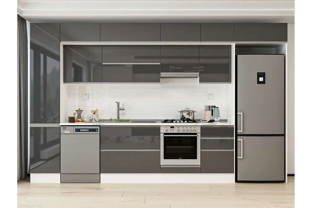 Alvinka 385X240 Cm Mutfak Dolabı, Mbb E90B45S50 1 Antrasit Suntalam