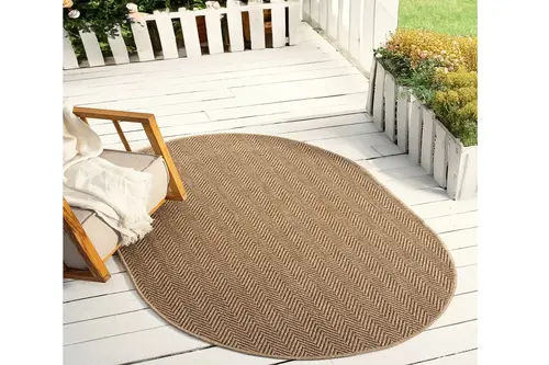 Dia Antibakteriyel Oval Jüt Halı, Kahve 671 120X180 Cm