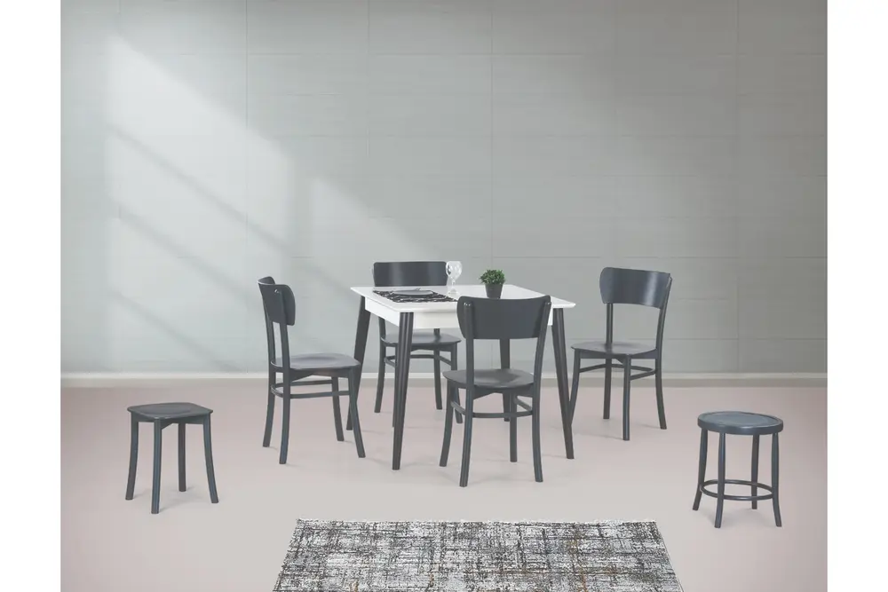 Armonia Masa Kapalı Kelebek Sand, Beyaz Antrasit, 125X80