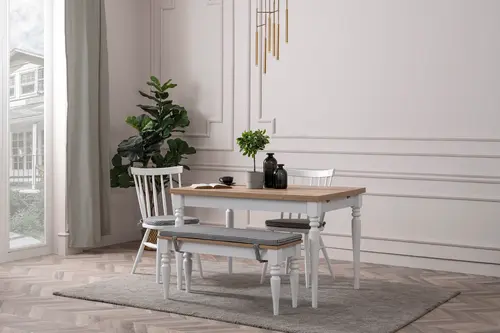 Venedik Çizilmez Açılır Masa Ve Bench Takımı, 110X70