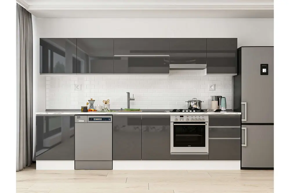 Alvinka 320X210 Cm Mutfak Dolabı, M E90S60S50 1 Antrasit Suntalam