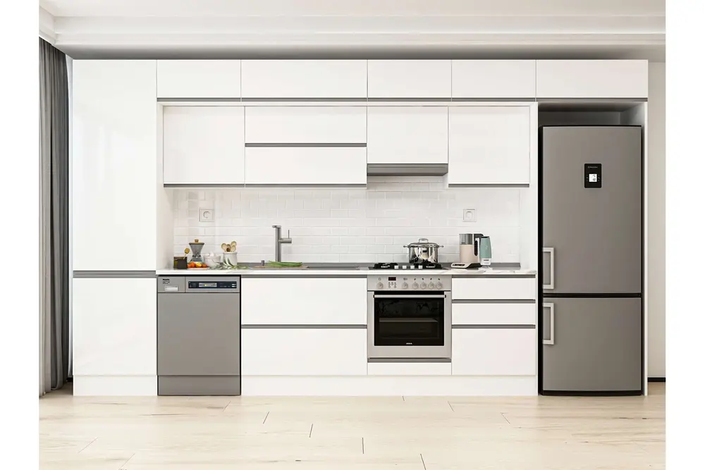 Alvinka 400X240 Cm Mutfak Dolabı, Mbb E80B60S60 1 Beyaz Suntalam