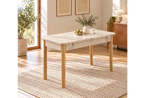Vina Mini Açılır Mutfak Masası, Traverten