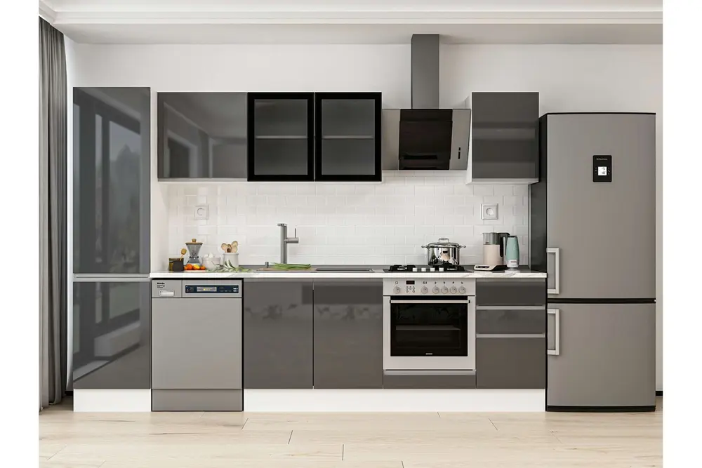 Alvinka 295X210 Cm Mutfak Dolabı, Mb E80B50S45 3 Antrasit Suntalam