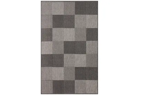 Arven 01 Siyah Gri Sisal Modern Halı, 80X150