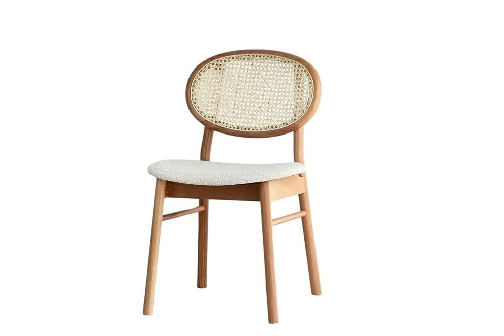 Marin Ahşap Natural Hazeranlı Sandalye