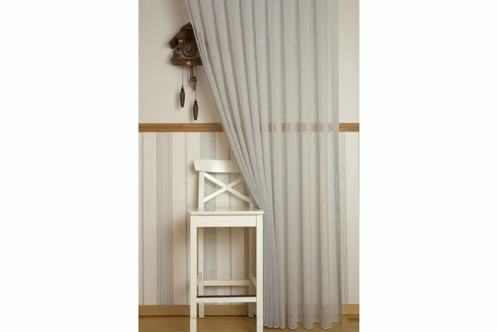 Massarelli Keten Tül Mavi Pilesiz 100X260