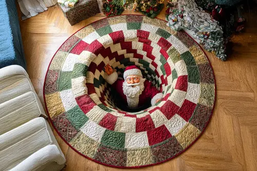 Noel Baba Yılbaşı Temalı Halı, 510 Yng 80X80Cm
