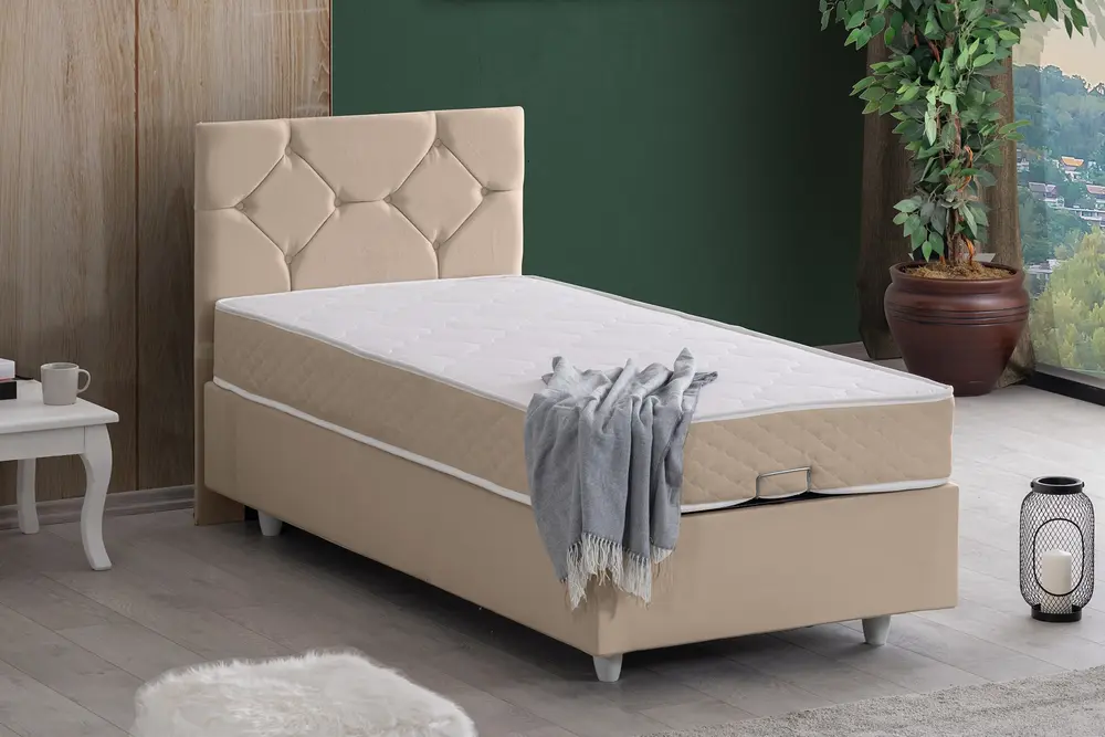 Glamis Baza Başlık Ve Yatak Seti, Bej 150X200