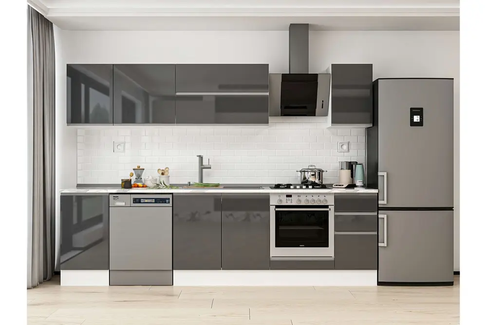 Alvinka 295X210 Cm Mutfak Dolabı, M E90S45S40 2 Antrasit Suntalam