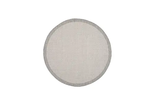 Fresco Antrasit Ekru Sisal Daire Halı 23745D, 120X120