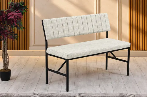 Melody 2 Kişilik Sırtlı Bench, Krem, 110 Cm