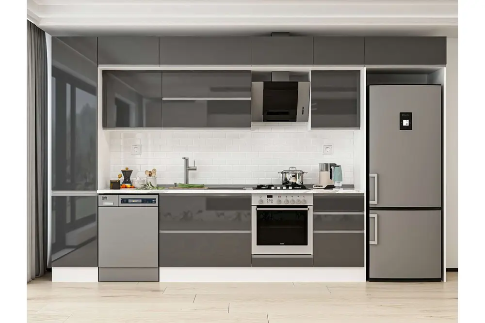 Alvinka 385X240 Cm Mutfak Dolabı, Mbb E90B45S50 2 Antrasit Suntalam