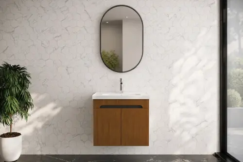 Lode Irma Antrasit Ahşap 60 Cm Seramik Lavabolu Alt Banyo Dolabı
