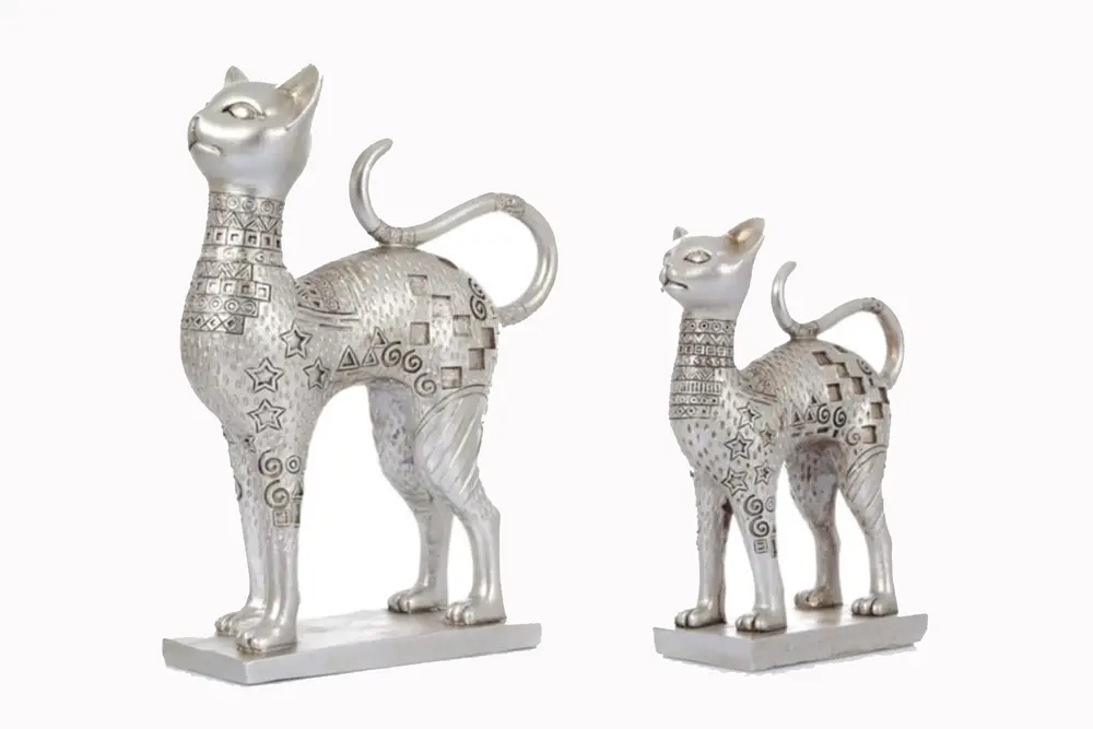 İkili Kedi Biblo Silver