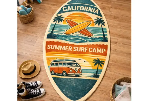 Surf Camp California Dokuma Taban Halı, 588 Yng 80X150 Cm