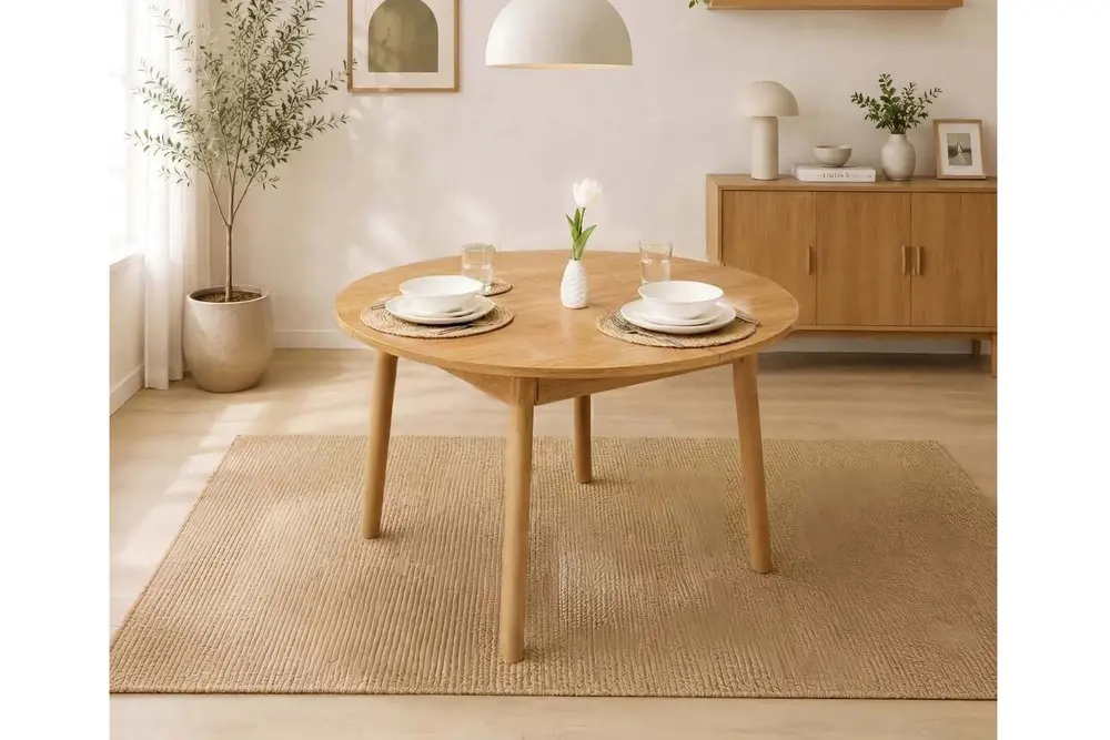 Vina Luxe Açılır Yuvarlak Masa, Meşe