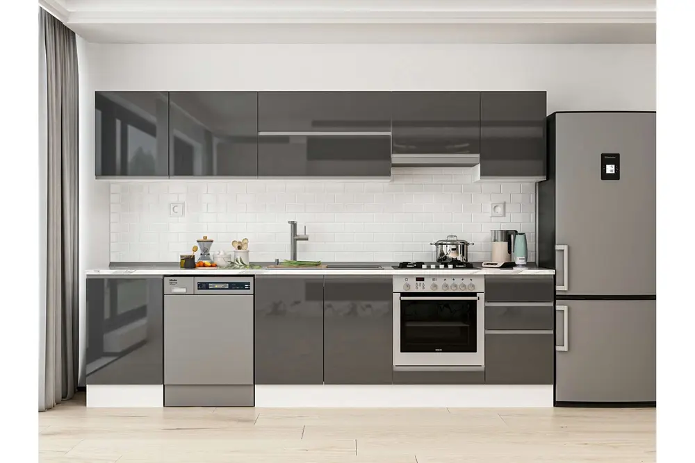 Alvinka 305X210 Cm Mutfak Dolabı, M E90S50S45 1 Antrasit Suntalam