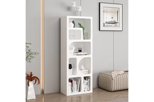 Bohem Mebran Kitaplık, Beyaz, 135 Cm