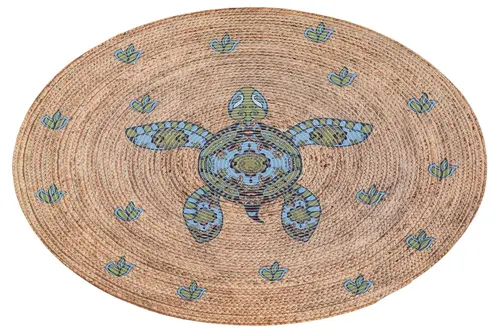 Jüt Sisal Halı 050, Kahverengi, 100X100