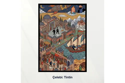 Miniaworks Çelebi: Tintin Siyah Çerçeveli Poster 21X30