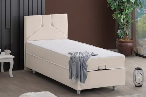 Wick Baza Başlık Ve Yatak Seti, Krem 150X200
