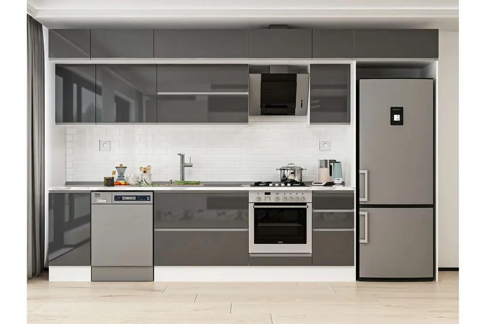 Alvinka 360X240 Cm Mutfak Dolabı, Mb E80S40S40 2 Antrasit Suntalam