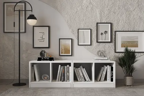 Leksa Raflı Kitaplık 130 Cm Beyaz Ktp-1196