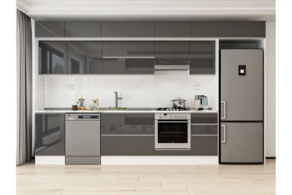 Alvinka 375X240 Cm Mutfak Dolabı, Mb E80S50S45 1 Antrasit Suntalam