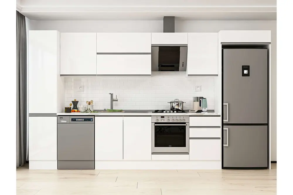 Alvinka 385X222 Cm Mutfak Dolabı, Mbb E90B45S50 2 Beyaz Suntalam