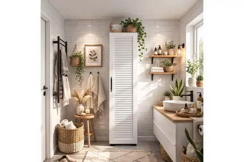 Dekorex Panjur Kapaklı Banyo Dolabı, Beyaz, Bny120