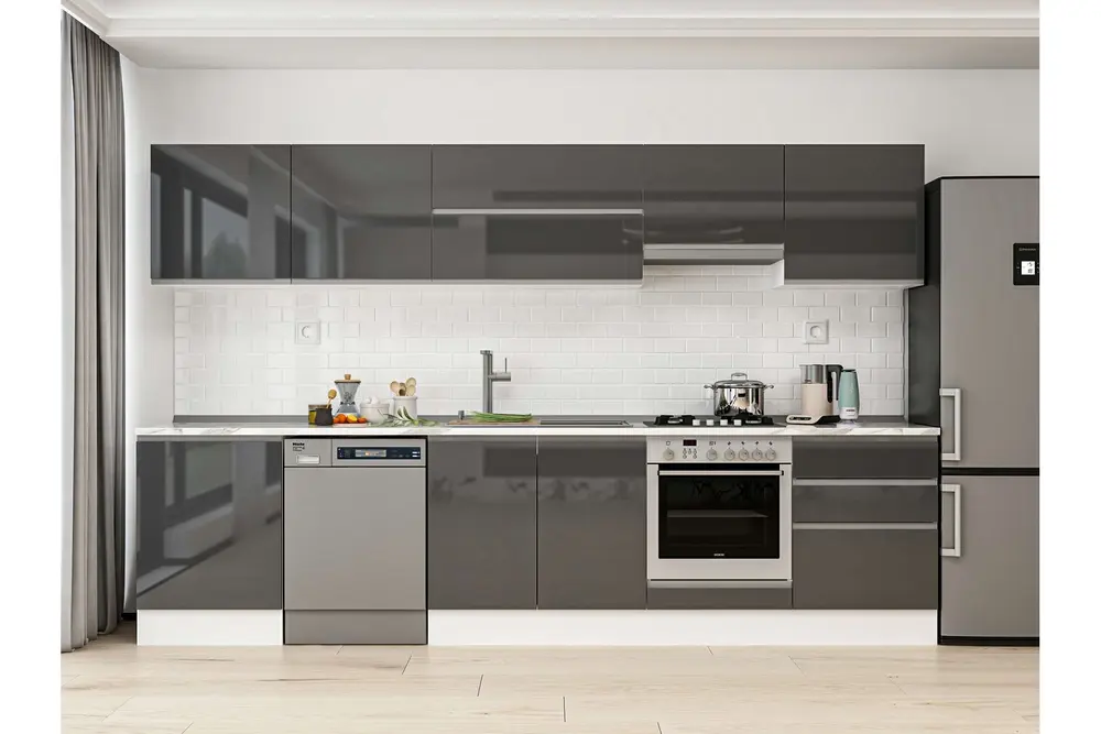Alvinka 320X210 Cm Mutfak Dolabı, M E80S60S60 1 Antrasit Suntalam